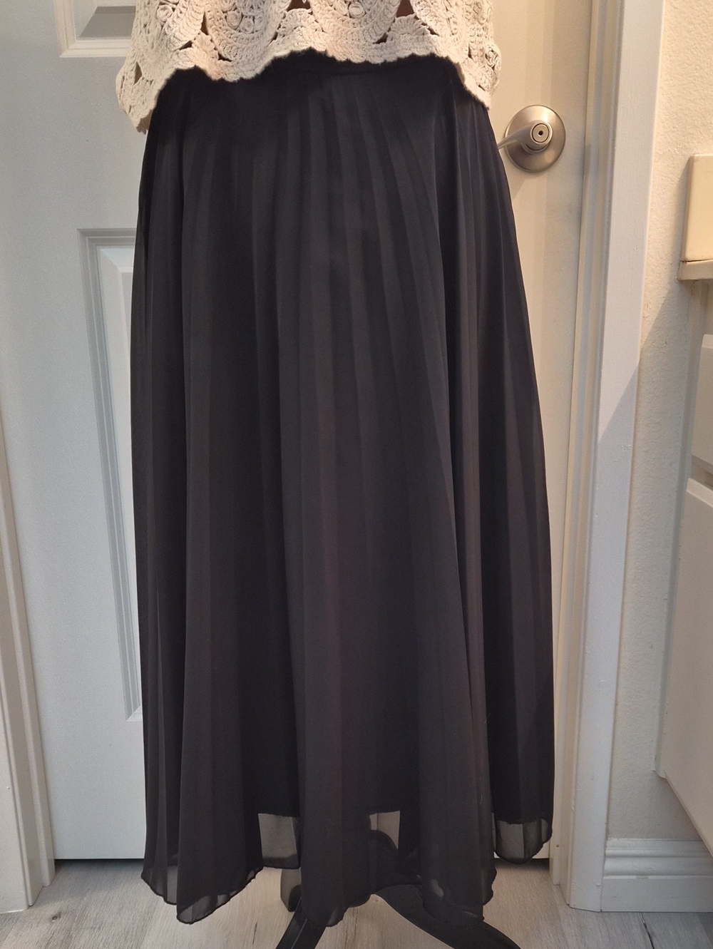 ASOS Black Pleated Maxi Skirt